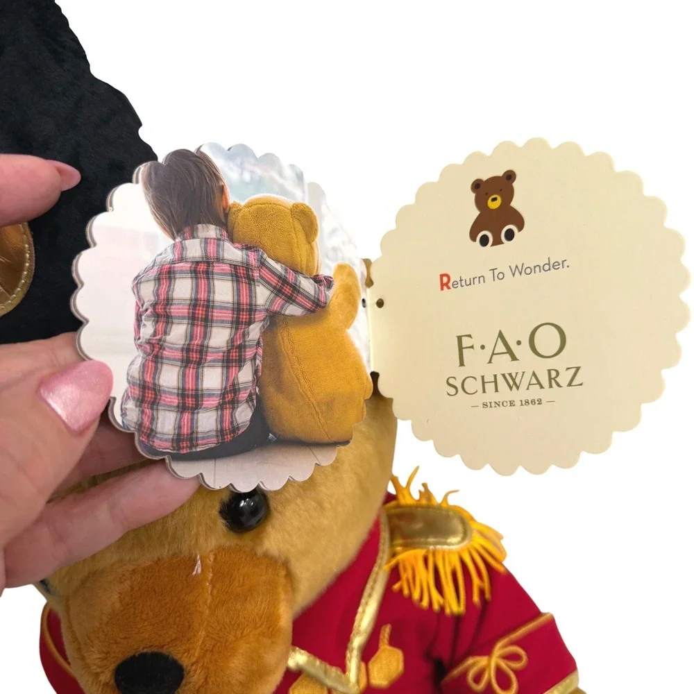 FAO Schwarz Soldier Teddy Bear Plush Red Uniform Toy Soldier‎ 15 inch NWT